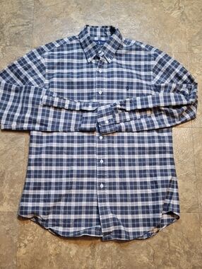 Ralph Lauren Button Down Shirt Mens Medium M Beige Long Sleeve Plaid Custom Fit